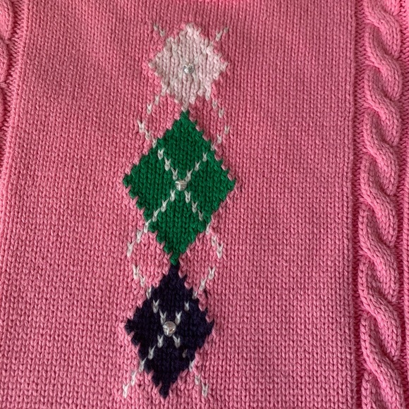 Gymboree Dress Pink Cotton Argyle Motif Sweater Dress - Picture 2 of 6